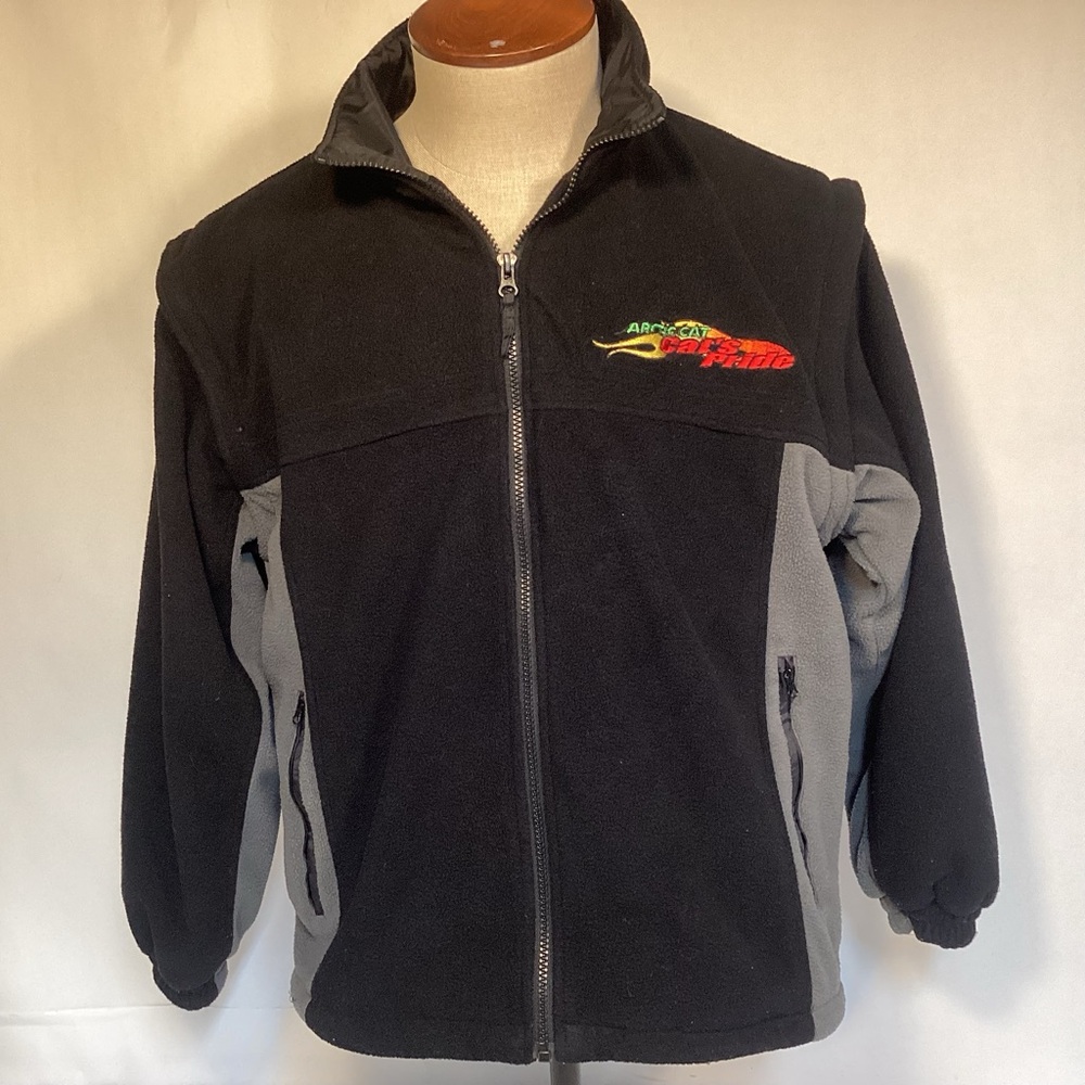 Arctic Cat Arcticwear Cat’s Pride Blacke Fleece Jacket Vest Men’s size small